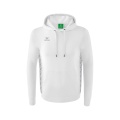 Erima Kapuzenpullover Essential Team Kapuzensweat (weiche Baumwolle, Rippbündchen) weiss/grau Jungen